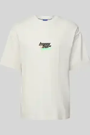 Hugo Blue T-shirt met labelprint, model 