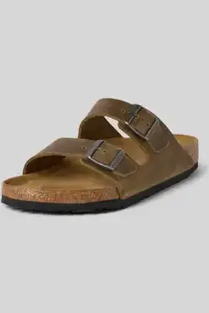 Birkenstock Slippers van leer met doornsluiting, model 