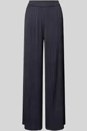 Comma, Straight leg stoffen broek met plisséplooien