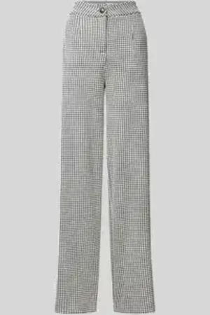 Ichi Wide leg stoffen broek met knoopsluiting, model 