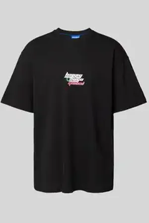 Hugo Blue T-shirt met labelprint, model 