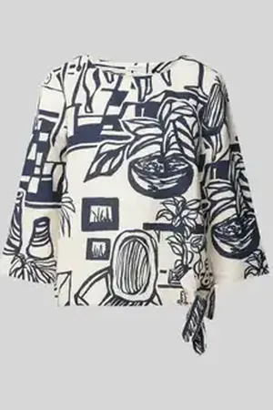 Christian Berg Regular fit linnen blouse met knoopdetail