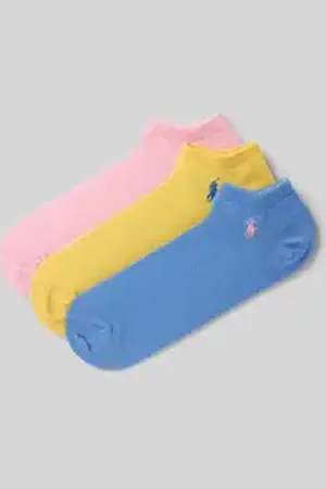 Ralph Lauren Sneakersokken met labelstitching in een set van 3 paar