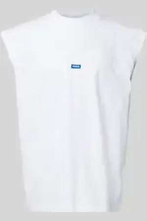 Hugo Blue Tanktop met labeldetail, model 