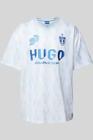 Hugo Blue T-shirt met labelprint