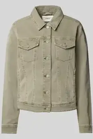QS by s.Oliver Boxy fit jeansjack van katoenmix met paspelzakken op de borst