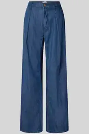 Cambio Wide leg jeans met bandplooien, model 