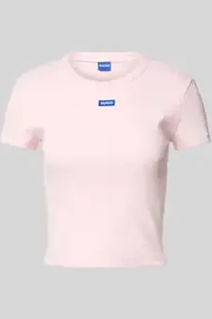Hugo Blue Kort T-shirt met labelstitching