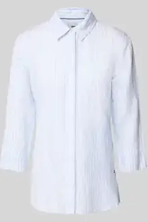 Brax Regular fit linnen blouse met 3/4-mouwen, model 