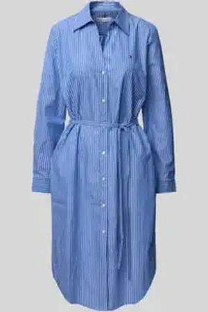 Tommy Hilfiger Oversized overhemdjurk met strikceintuur.