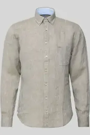Fynch-Hatton Regular fit linnen overhemd met button-downkraag