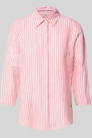 Brax Regular fit linnen blouse met 3/4-mouwen, model 