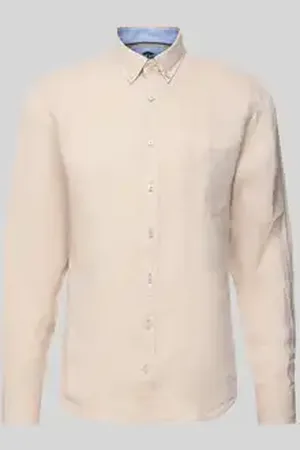 Fynch-Hatton Regular fit linnen overhemd met button-downkraag