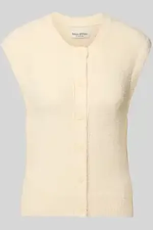 Marc O’ Polo Regular fit mouwloos vest van een mix van bouclé en katoen