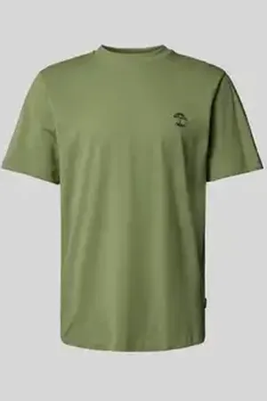 Blend T-shirt met geribde ronde hals, model 