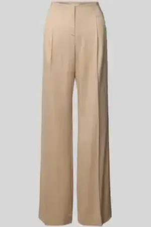 More Wide leg stoffen broek met persplooien