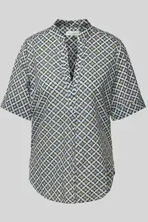 Marc O’ Polo Regular fit blouse met korte mouwen en all-over motief