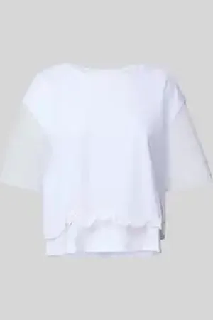 Armani Exchange T-shirt met geribde ronde hals