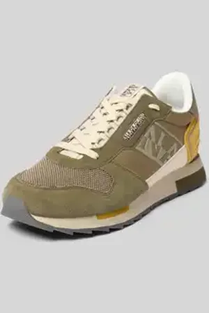 Napapijri Sneakers van leermix met vetersluiting en labeldetail
