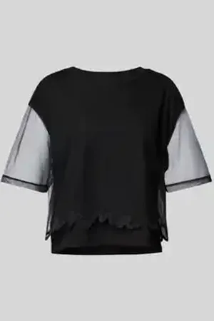 Armani Exchange T-shirt met geribde ronde hals