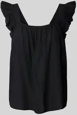 Pieces® Relaxed fit top van een mix van viscose en linnen, model 