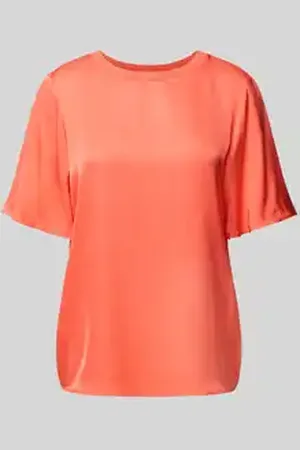 Comma, T-shirt met geribde ronde hals