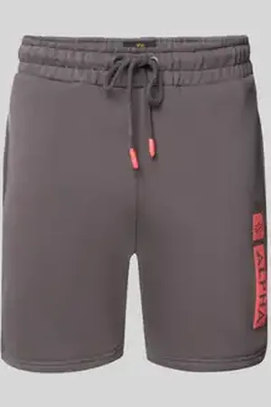 Alpha Industries Sweatshorts met elastische band en tunnelkoord