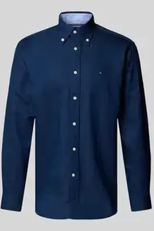 Tommy Hilfiger Regular fit vrijetijdsoverhemd van een mix van katoen en linnen