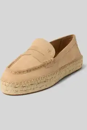 Ralph Lauren Loafers van leer met plateauzool. model 