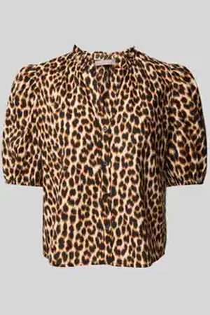 Christian Berg Regular fit blouse in dierenlook met V-hals