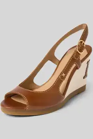 Ralph Lauren Sandalen van leer met labeldetail, model 