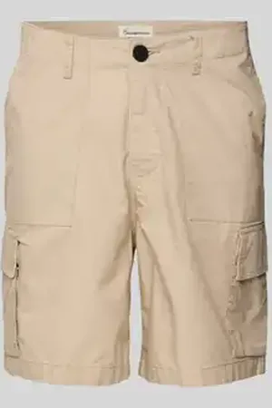Knowledge Cotton Apparal Bermuda met Franse steekzakken
