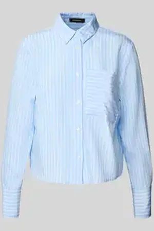 More & More Regular fit blouse van viscosemix met borstzak