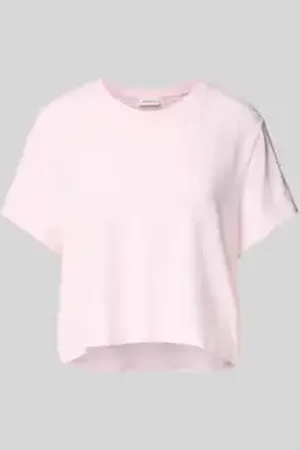 American Vintage Kort T-shirt met geribde ronde hals