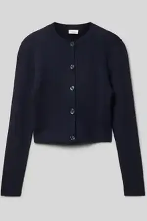 QS by s.Oliver Regular fit gebreid jack met knoopsluiting