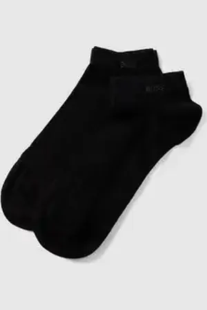 HUGO BOSS Sneakersokken met labelprint in een set van 2 paar