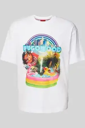 HUGO BOSS T-shirt met labelprint, model 