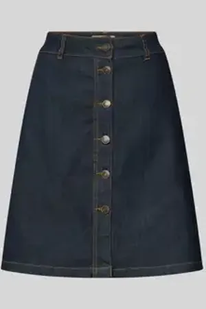 Freequent Knielange jeansrok met doorlopende knoopsluiting, model 