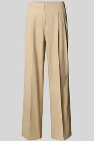 Opus Stoffen broek met persplooien en steekzakken, model 
