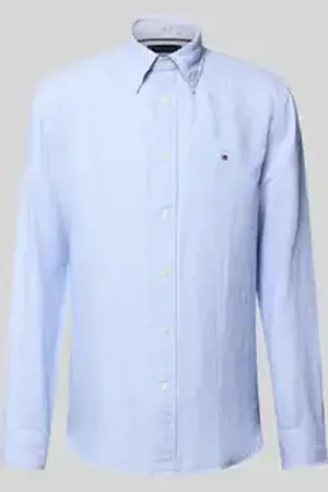 Tommy Hilfiger Regular fit vrijetijdsoverhemd van een mix van katoen en linnen