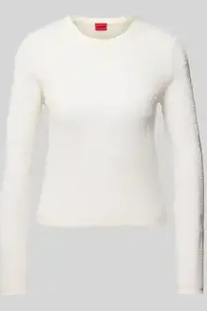 HUGO BOSS Gebreide pullover met ribboorden, model 