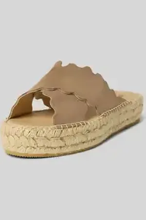 Espadrij Slippers van leer met lichte profielzool, model 
