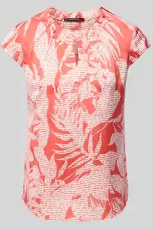 Comma, Regular fit blouseshirt met druppelvormige hals