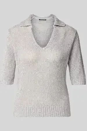 Luisa Cerano Gebreid shirt van linnenmix met 1/2-mouwen