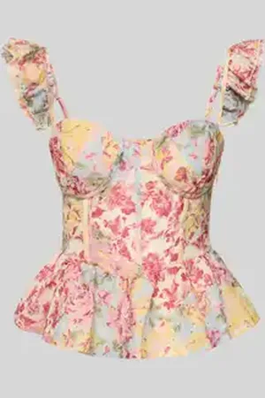 ADLYSH Blouseshirt met vetersluiting aan de achterkant en peplum