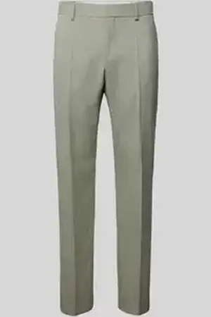 HUGO BOSS Regular fit wollen broek met persplooien, model 