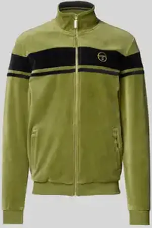 Sergio Tacchini Sweatjack met opstaande kraag en labelstitching, model 