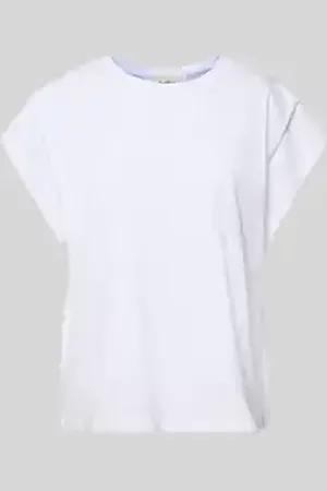 Bash T-shirt met geribde ronde hals