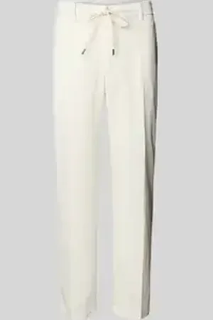 HUGO BOSS Regular tapered fit linnen broek met tunnelkoord, model 