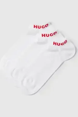 HUGO BOSS Sneakersokken met labelprint in een set van 3 paar